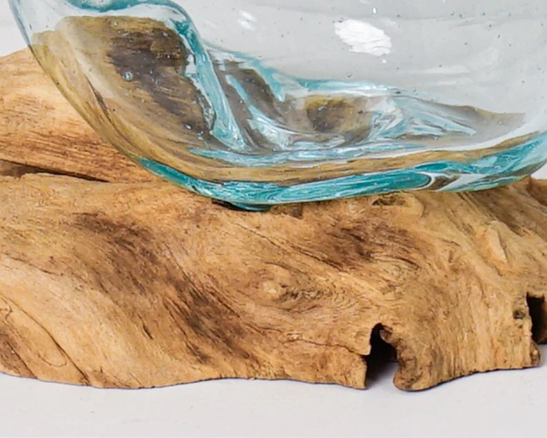 Blown Glass Small, Melted Glass, Molten Glass, Terrarium, Vase, Hand Blown Recycled Glass, Succulent Planter, Office Decor, Birthday Gift