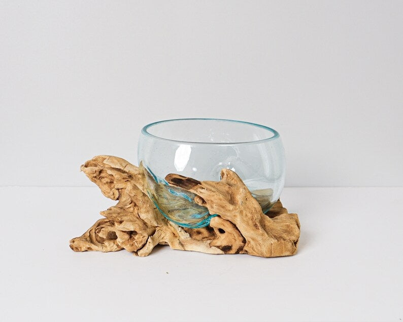 Blown Glass Large, Melted Glass, Molten Glass, Terrarium, Vase, Hand Blown Recycled Glass, Succulent Planter, Memorial Gift, Birthday Gift
