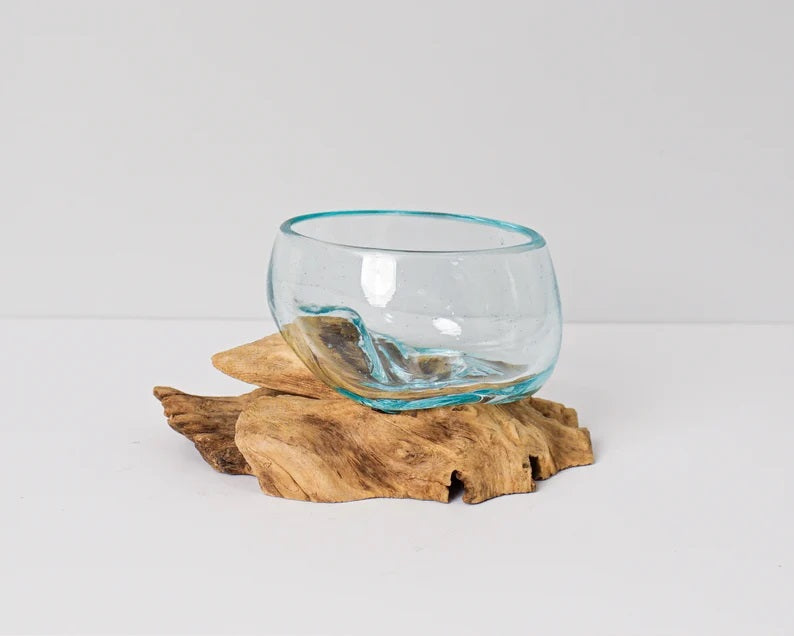 Blown Glass Small, Melted Glass, Molten Glass, Terrarium, Vase, Hand Blown Recycled Glass, Succulent Planter, Office Decor, Birthday Gift