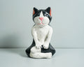 Meditating Cat figurine, Colorful Cat Yoga Statue, Painted Sculpture, Yoga Pose Statue, Wood Carving, Memorial Gift, Gift for Mother