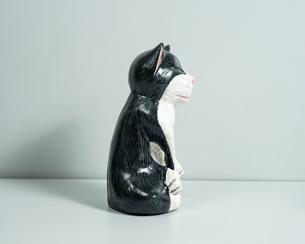 Meditating Cat figurine, Colorful Cat Yoga Statue, Painted Sculpture, Yoga Pose Statue, Wood Carving, Memorial Gift, Gift for Mother