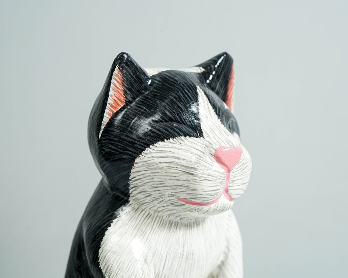 Meditating Cat figurine, Colorful Cat Yoga Statue, Painted Sculpture, Yoga Pose Statue, Wood Carving, Memorial Gift, Gift for Mother
