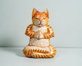 Meditating Cat Statue, Painted Cat Statue, Wood Carving, Cat Yoga Figurine, Art Work, Wooden Cat, Colourfull Cat Statue, Appreciated Gift