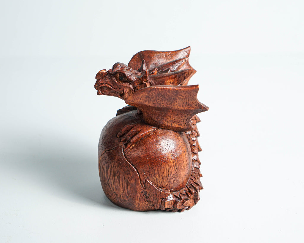 Baby Dragon, Cute Baby Dragon, Wooden Dragon, Animal Statue, Mystical Animal, Wood Carving, Tabletop, Bookshelf Decor, Birthday Gift