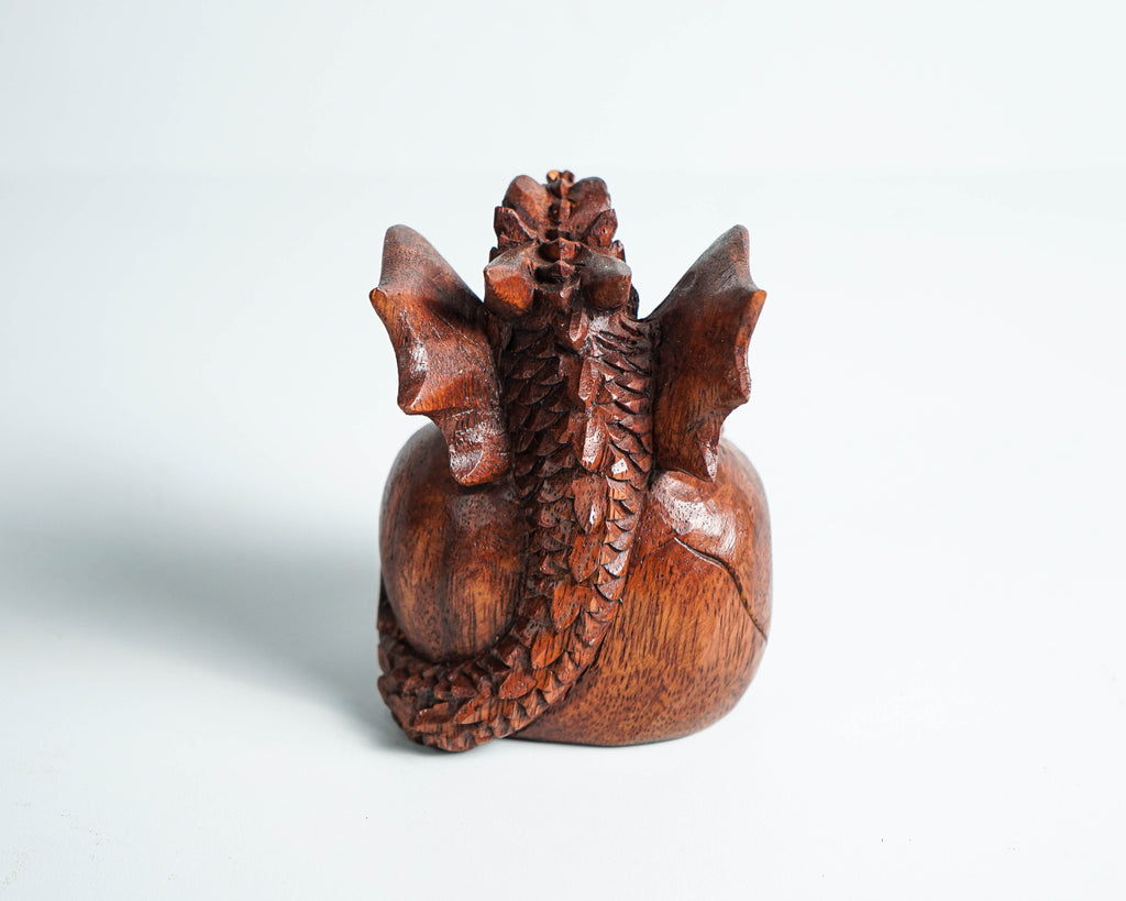 Baby Dragon, Cute Baby Dragon, Wooden Dragon, Animal Statue, Mystical Animal, Wood Carving, Tabletop, Bookshelf Decor, Birthday Gift