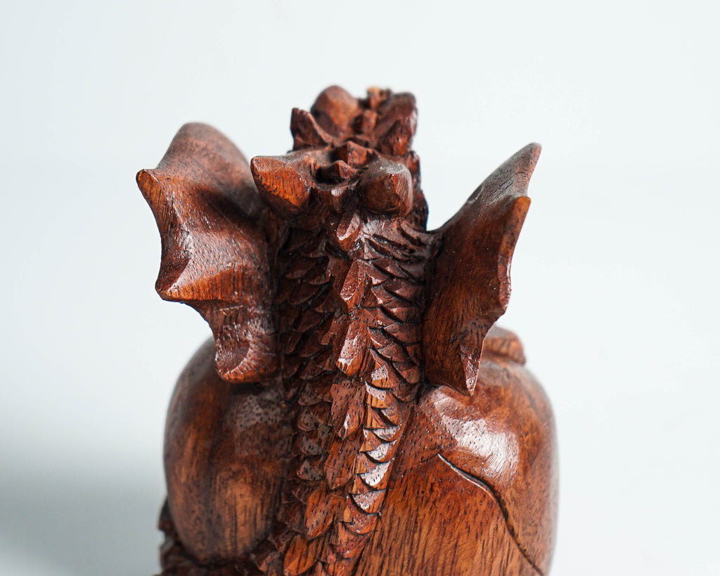 Baby Dragon, Cute Baby Dragon, Wooden Dragon, Animal Statue, Mystical Animal, Wood Carving, Tabletop, Bookshelf Decor, Birthday Gift