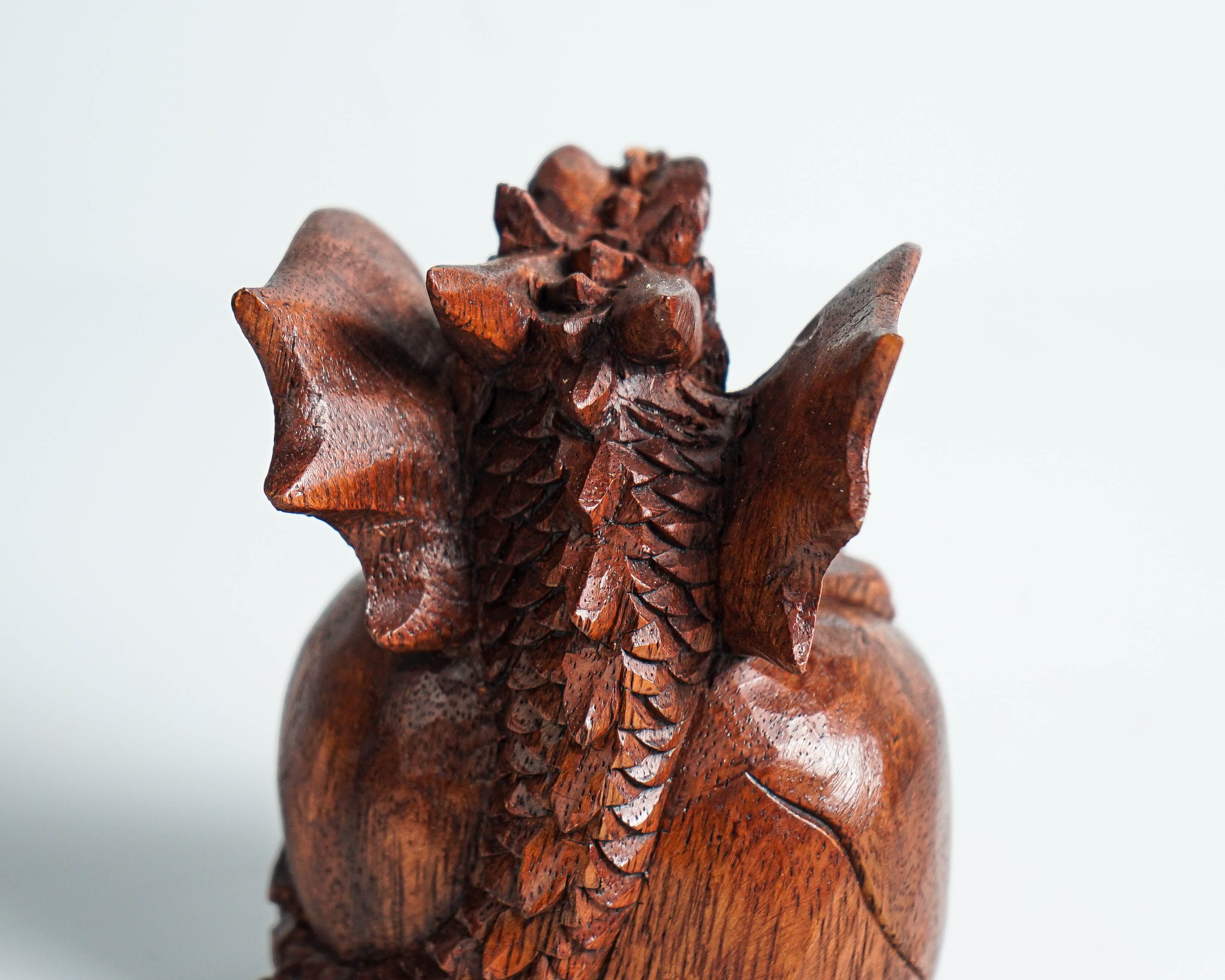 Baby Dragon, Cute Baby Dragon, Wooden Dragon, Animal Statue, Mystical Animal, Wood Carving, Tabletop, Bookshelf Decor, Birthday Gift