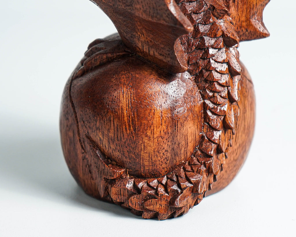 Baby Dragon, Cute Baby Dragon, Wooden Dragon, Animal Statue, Mystical Animal, Wood Carving, Tabletop, Bookshelf Decor, Birthday Gift
