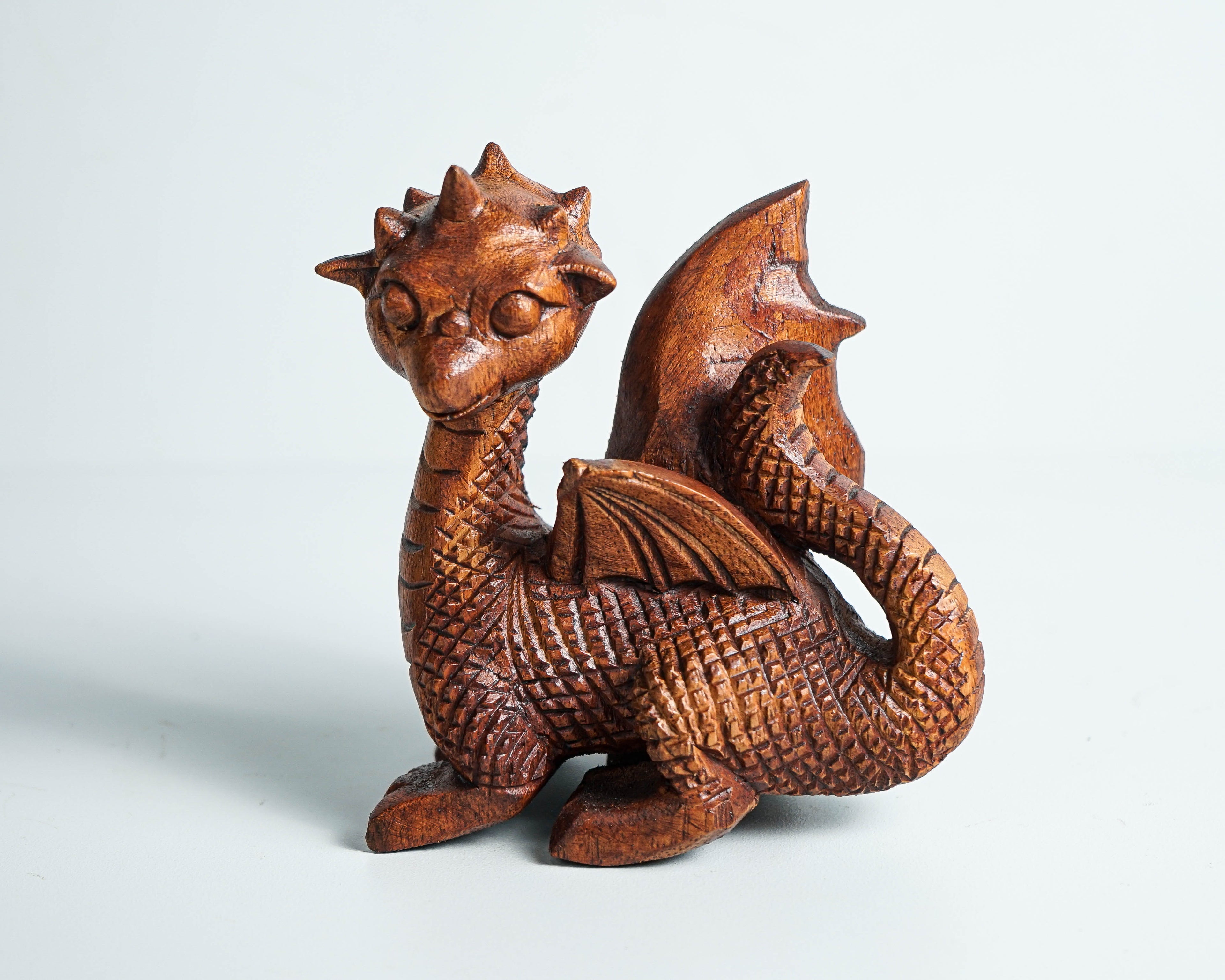 Unique Dragon Figurine, Gothic, Wooden Baby Dragon, Fantastic Animal, Fantasy, Handmade, Creative Decor, Gift for Him, Special Gift