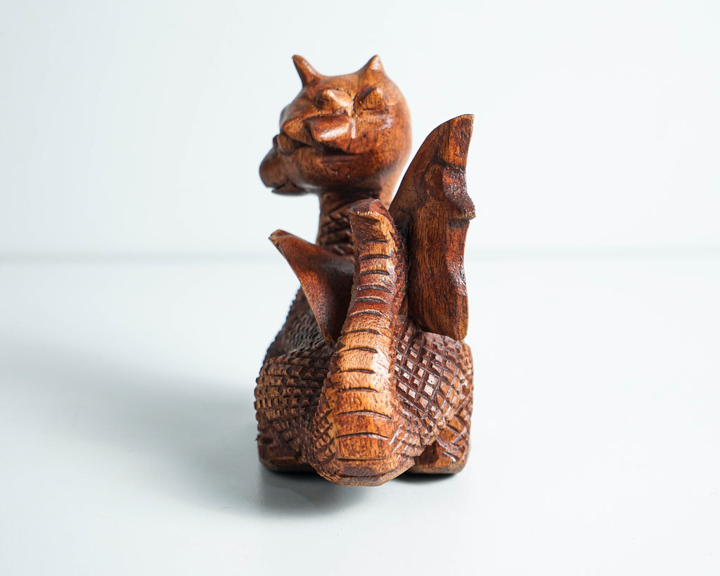 Unique Dragon Figurine, Gothic, Wooden Baby Dragon, Fantastic Animal, Fantasy, Handmade, Creative Decor, Gift for Him, Special Gift