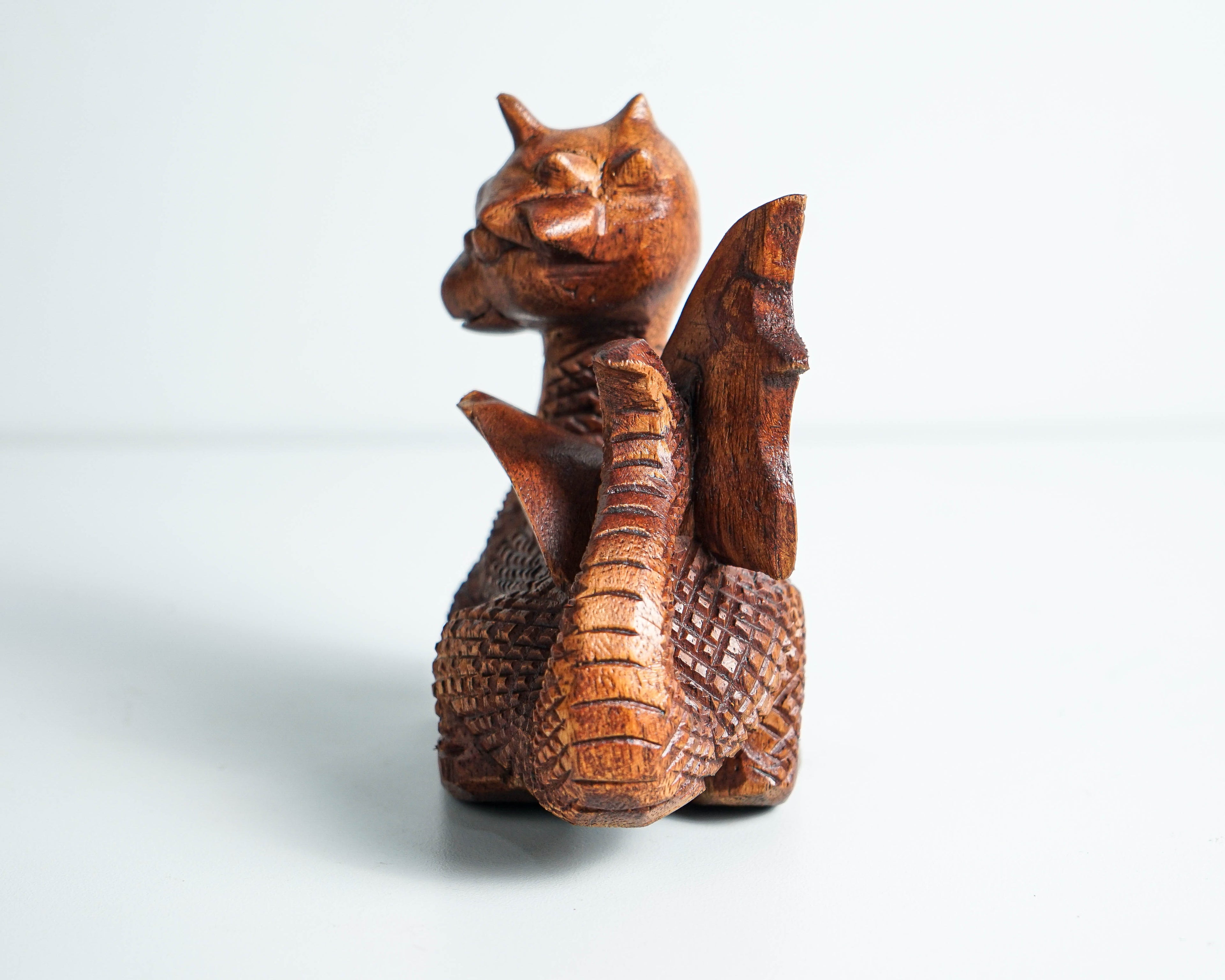 Unique Dragon Figurine, Gothic, Wooden Baby Dragon, Fantastic Animal, Fantasy, Handmade, Creative Decor, Gift for Him, Special Gift