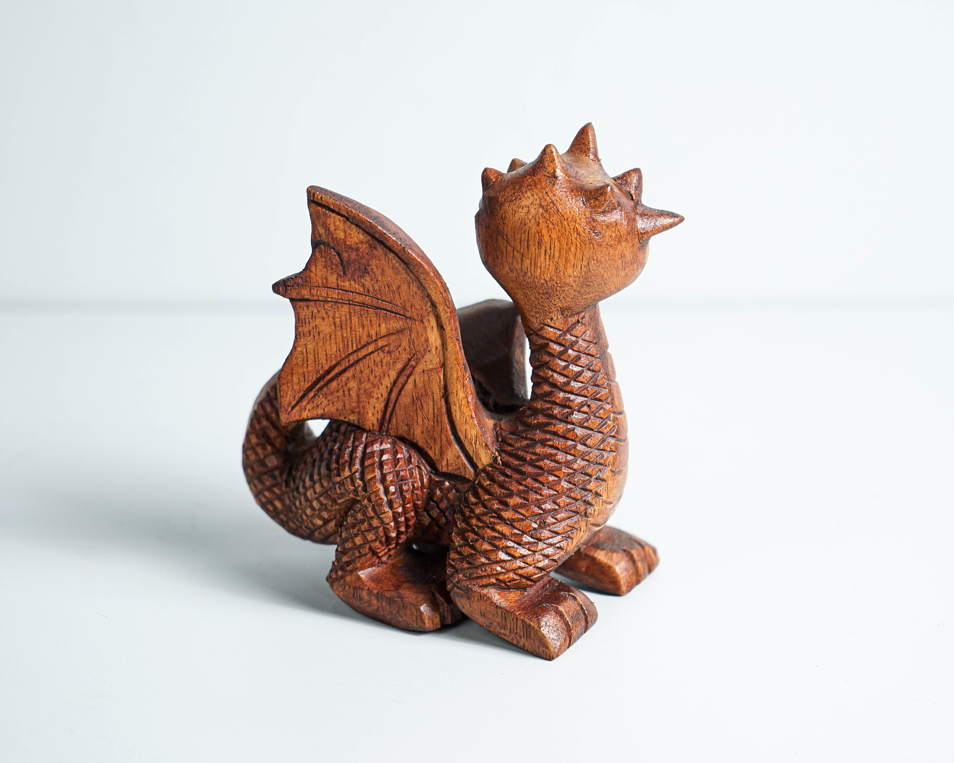 Unique Dragon Figurine, Gothic, Wooden Baby Dragon, Fantastic Animal, Fantasy, Handmade, Creative Decor, Gift for Him, Special Gift