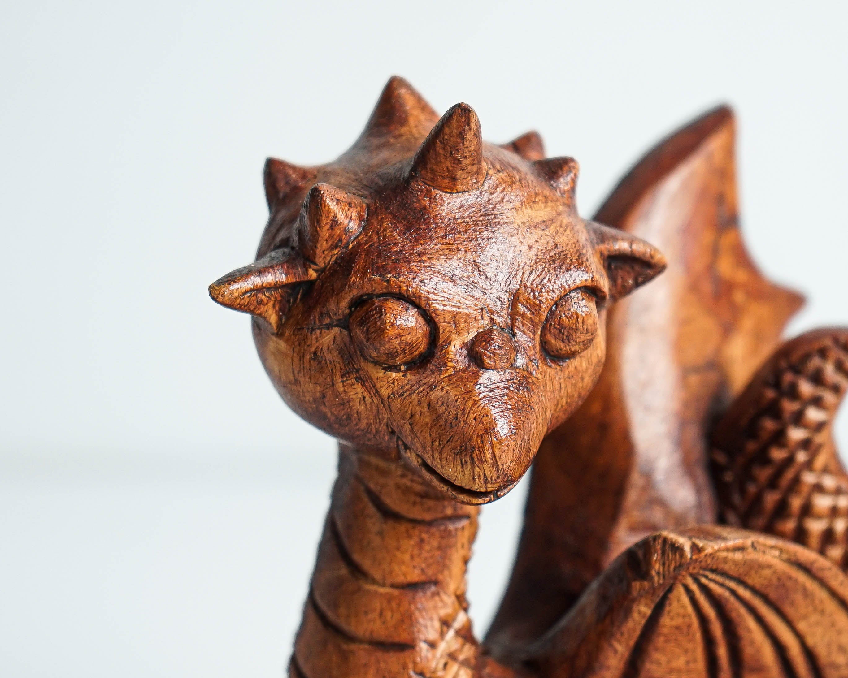 Unique Dragon Figurine, Gothic, Wooden Baby Dragon, Fantastic Animal, Fantasy, Handmade, Creative Decor, Gift for Him, Special Gift