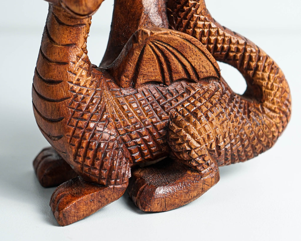 Unique Dragon Figurine, Gothic, Wooden Baby Dragon, Fantastic Animal, Fantasy, Handmade, Creative Decor, Gift for Him, Special Gift