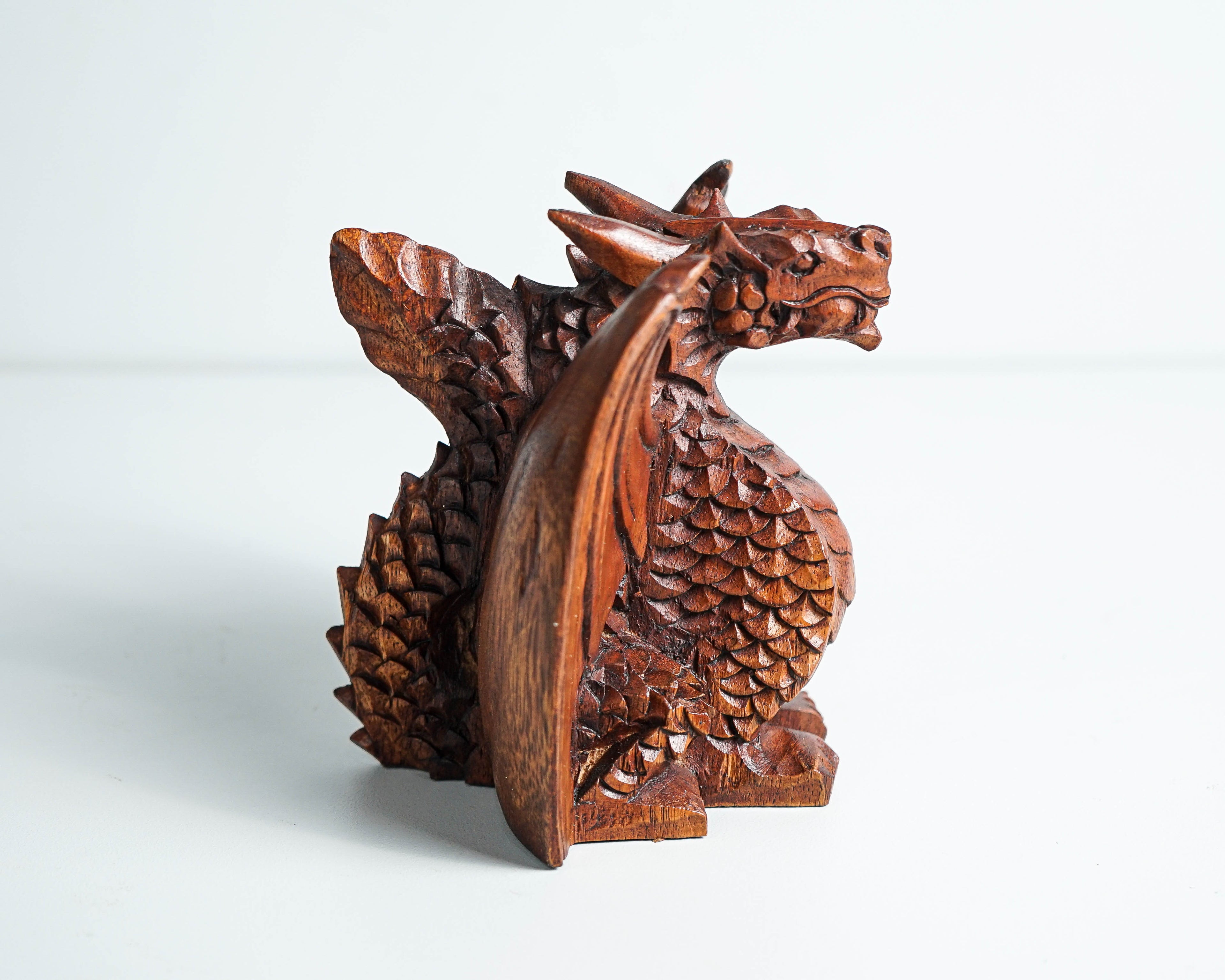 Winged Dragon Sculpture, Small Statue, Miniature, Mystical Animal, Wooden Art, Unique Decor, Handcrafted, Room Decor, Gift for Her