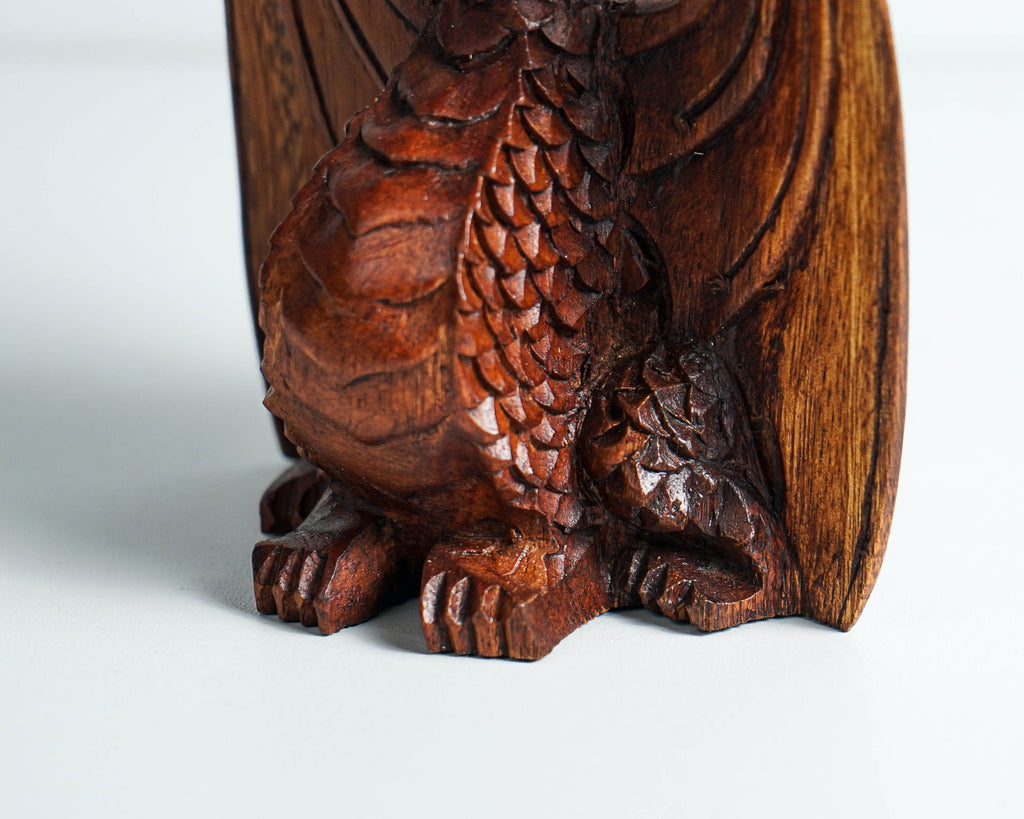 Winged Dragon Sculpture, Small Statue, Miniature, Mystical Animal, Wooden Art, Unique Decor, Handcrafted, Room Decor, Gift for Her