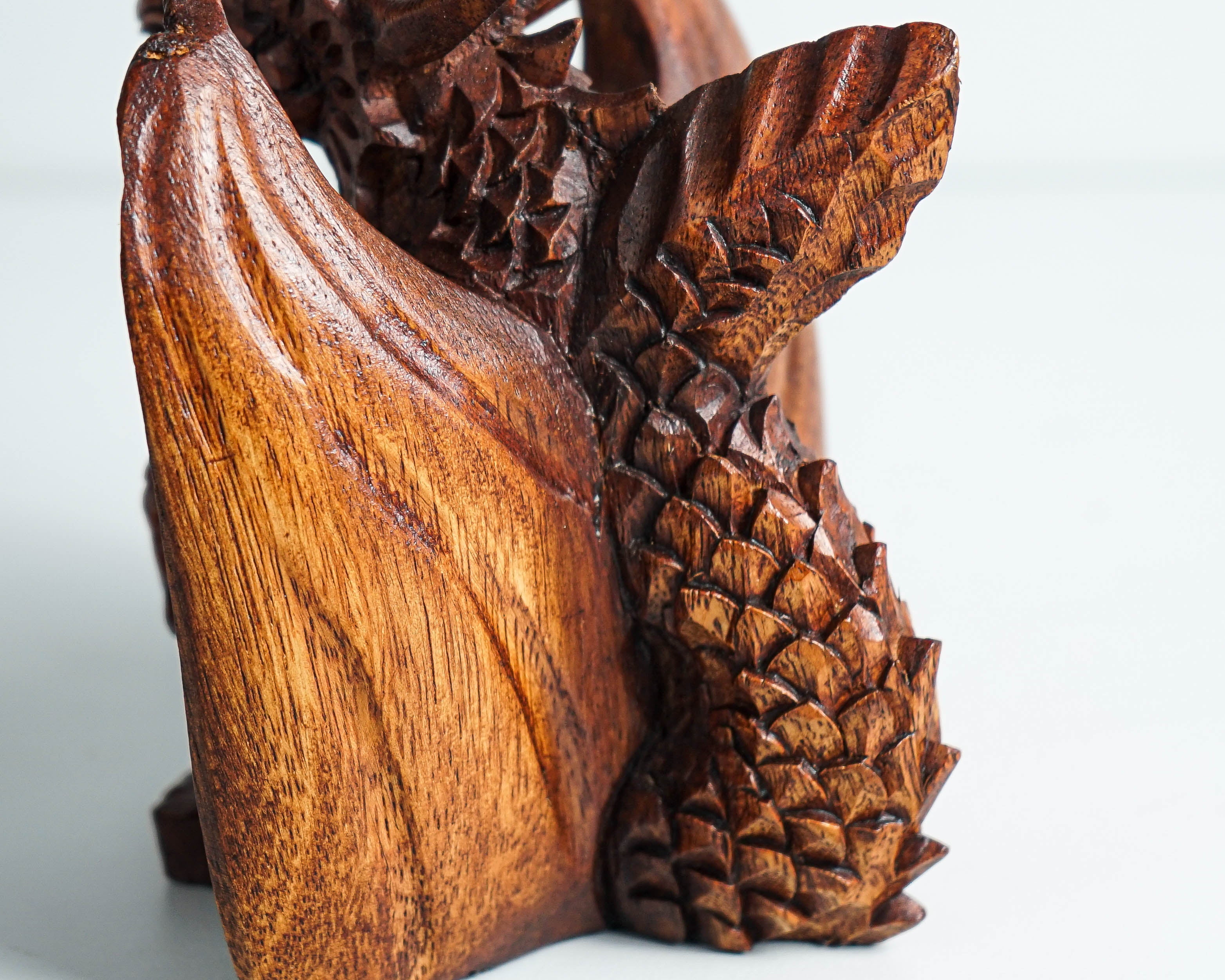 Winged Dragon Sculpture, Small Statue, Miniature, Mystical Animal, Wooden Art, Unique Decor, Handcrafted, Room Decor, Gift for Her