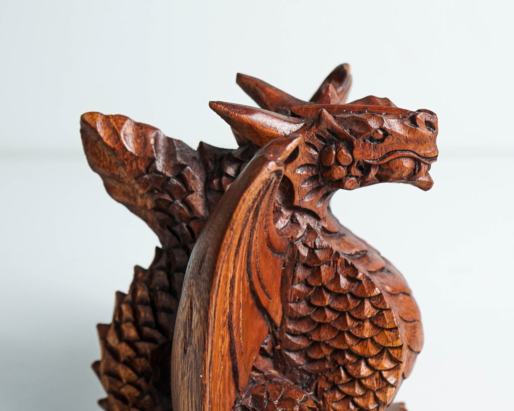 Winged Dragon Sculpture, Small Statue, Miniature, Mystical Animal, Wooden Art, Unique Decor, Handcrafted, Room Decor, Gift for Her