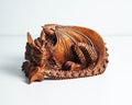 Sleeping Dragon Statue, Dragon Sculpture, Fantasy Animal, Wood Carving Dragon, Wooden Dragon, Room Decor, Gift for Her, Memorial Gift