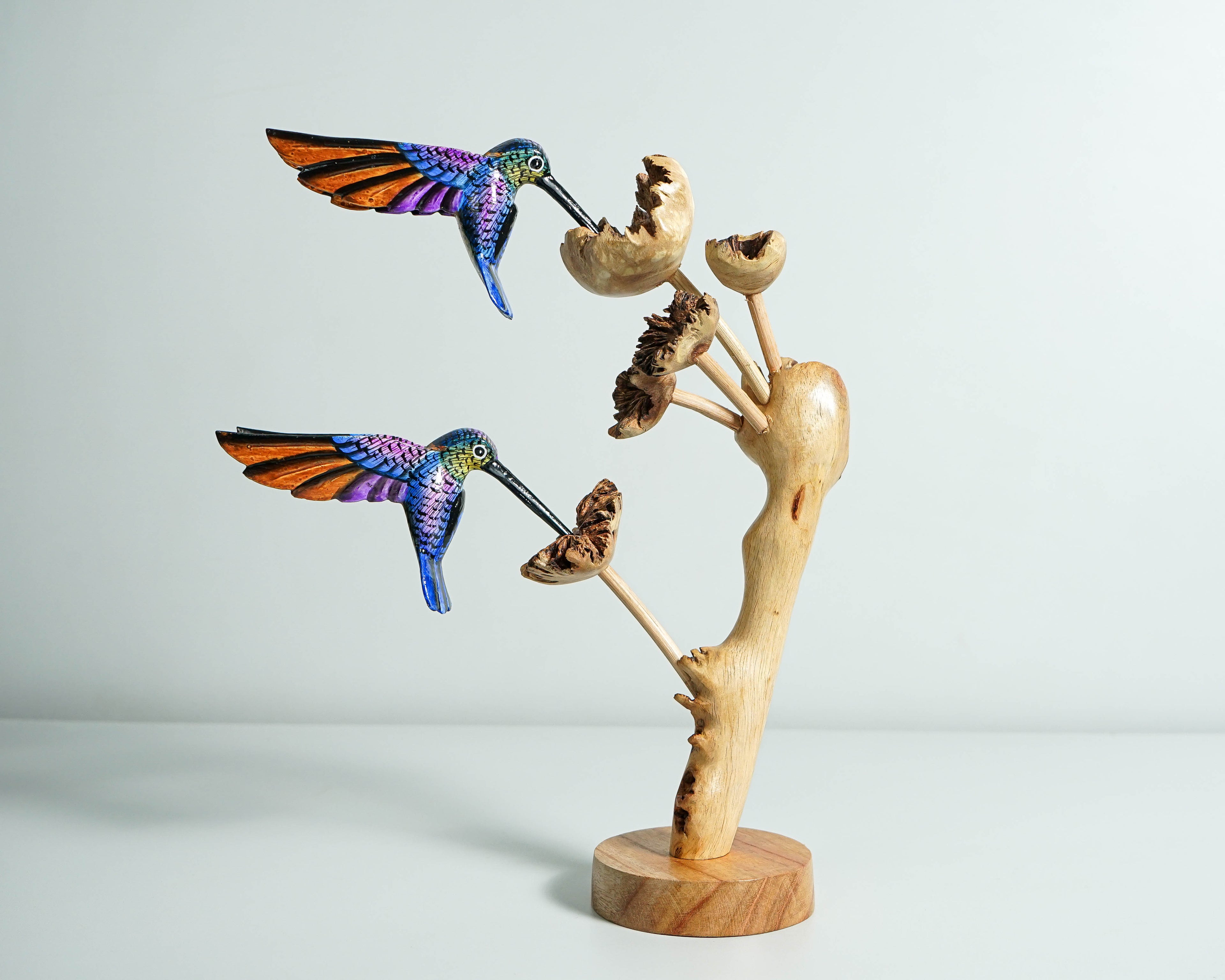Couple Hummingbird Figurine, Bird Nest, HandPainted, Unique Sculpture, Artwork, Colorful Art, Colibri, Couple Decoration, Anniversary Gift