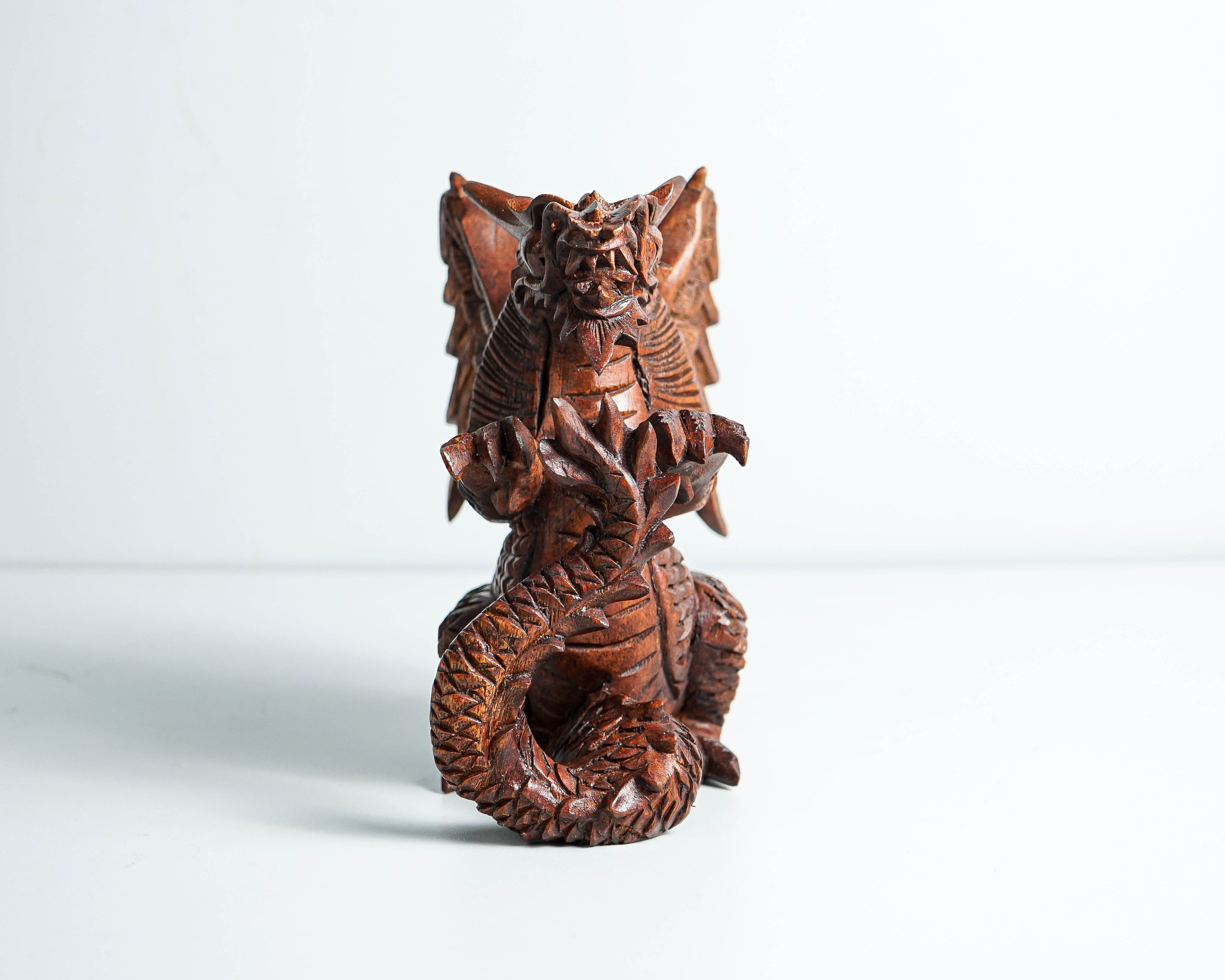 Fire Dragon Statue, Dragon Figurine, Mystical Animal, Wood Carving Dragon, Art, Living Room Decor, Birthday Gift for Mom, Special Gift
