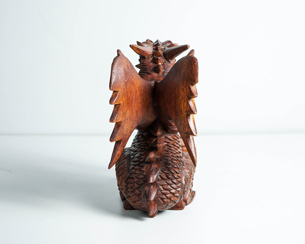 Fire Dragon Statue, Dragon Figurine, Mystical Animal, Wood Carving Dragon, Art, Living Room Decor, Birthday Gift for Mom, Special Gift
