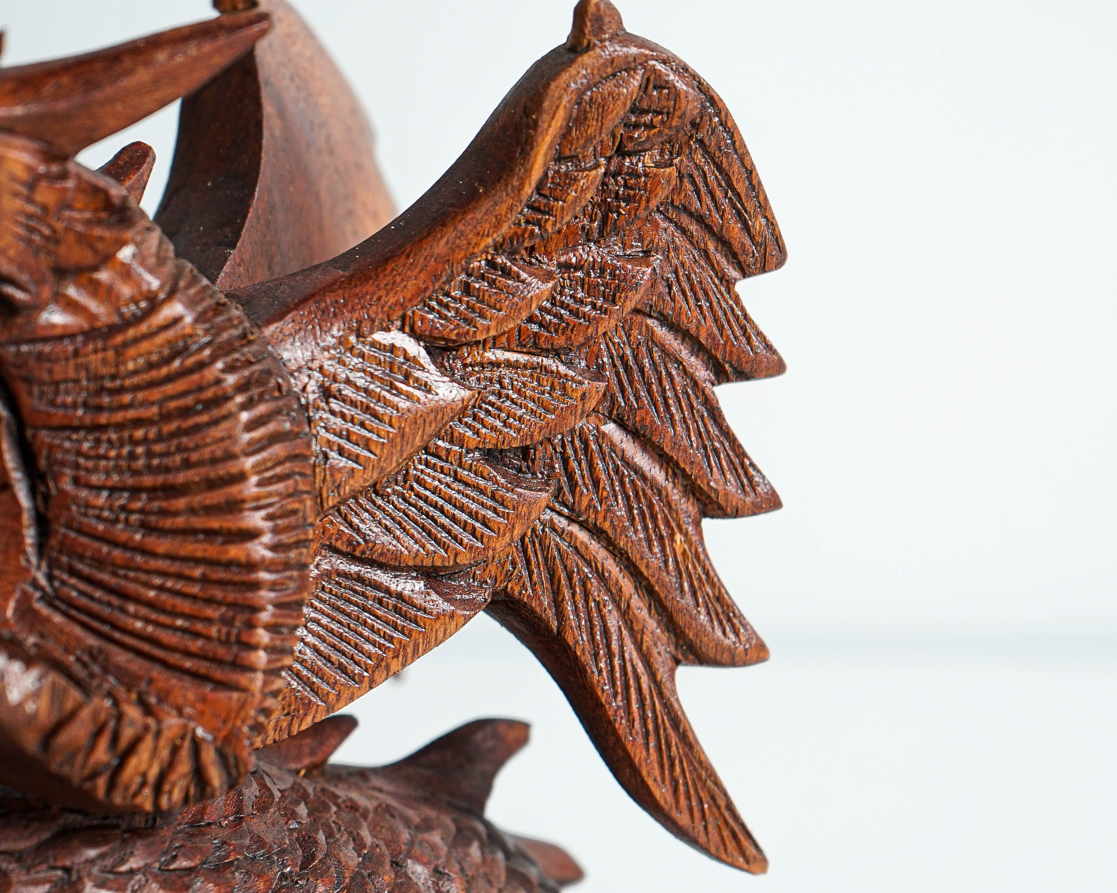 Fire Dragon Statue, Dragon Figurine, Mystical Animal, Wood Carving Dragon, Art, Living Room Decor, Birthday Gift for Mom, Special Gift