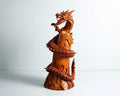 Chinese Dragon Sculpture, Feng Shui Dragon, Legendary Animal, Handcrafted Dragon, Wooden Dragon, Gift for Grandfather, Memorial Gift