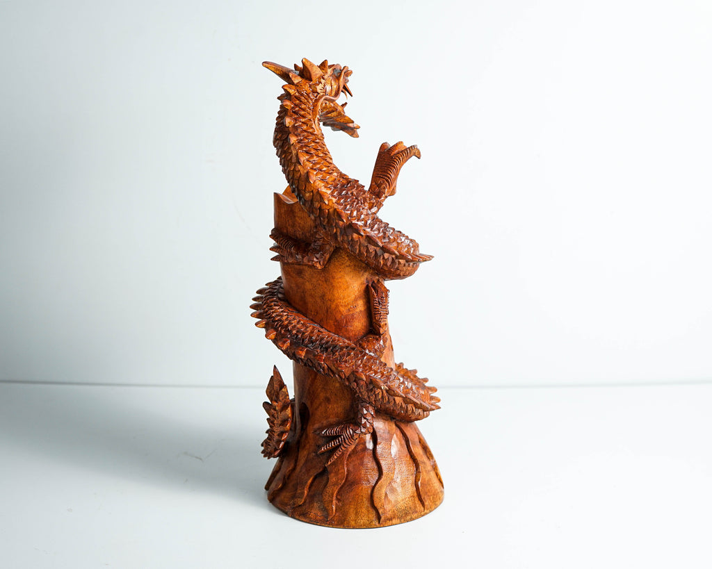 Chinese Dragon Sculpture, Feng Shui Dragon, Legendary Animal, Handcrafted Dragon, Wooden Dragon, Gift for Grandfather, Memorial Gift