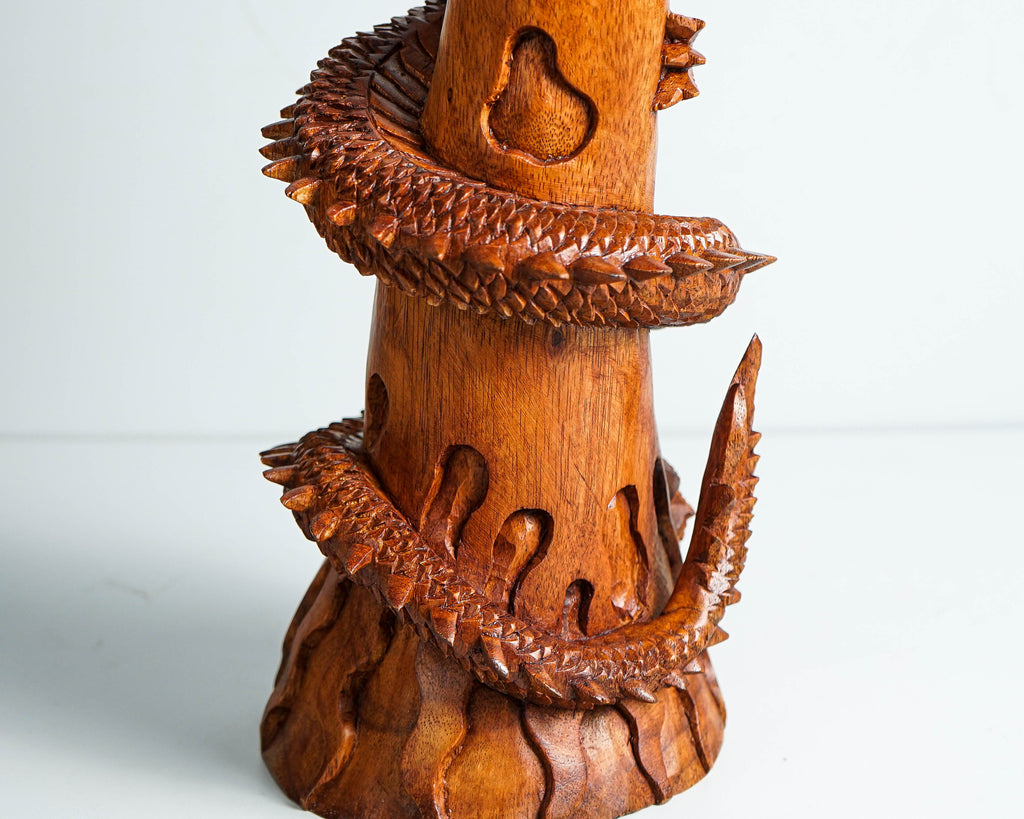 Chinese Dragon Sculpture, Feng Shui Dragon, Legendary Animal, Handcrafted Dragon, Wooden Dragon, Gift for Grandfather, Memorial Gift