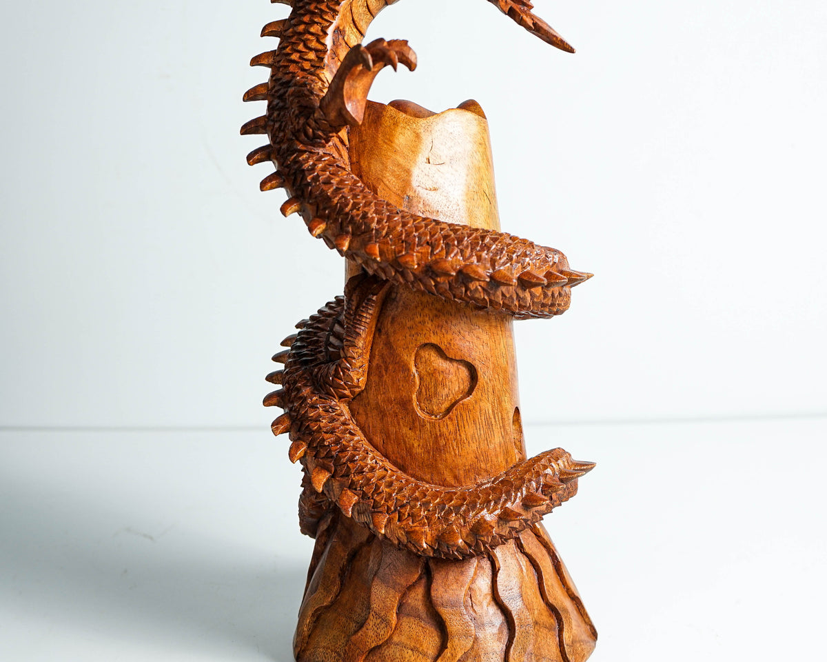 Chinese Dragon Sculpture, Feng Shui Dragon, Legendary Animal, Handcrafted Dragon, Wooden Dragon, Gift for Grandfather, Memorial Gift