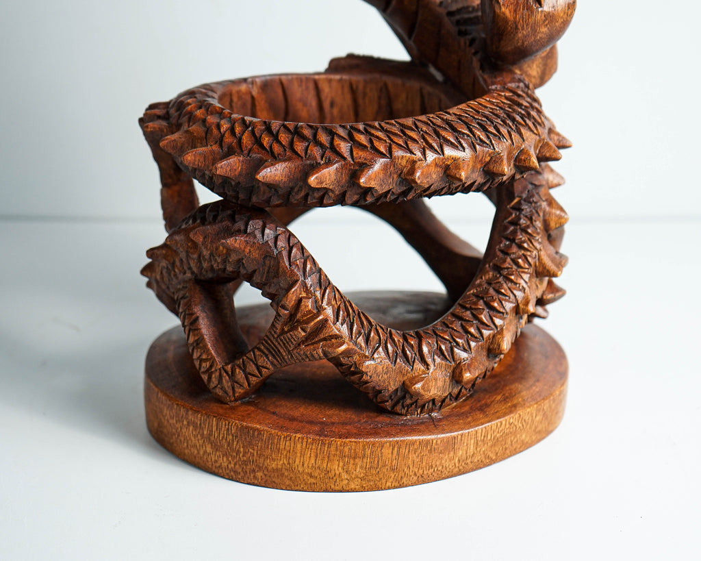 Dragon Bottle Holder Sculpture, Wine Holder, Dragon Circle, Legendary, Dragon carving, Unique, Art, Gift for Husband, Appreciated Gift