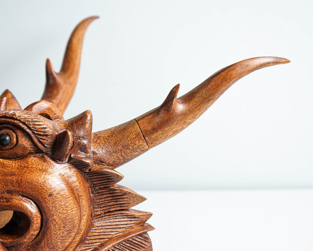 Chinese Dragon Head Statue, Hanging Sculpture, Wall Art, Wooden Dragon, Feng Shui, Handmade, Lucky Symbol, Front Door Decor, Gift for Father