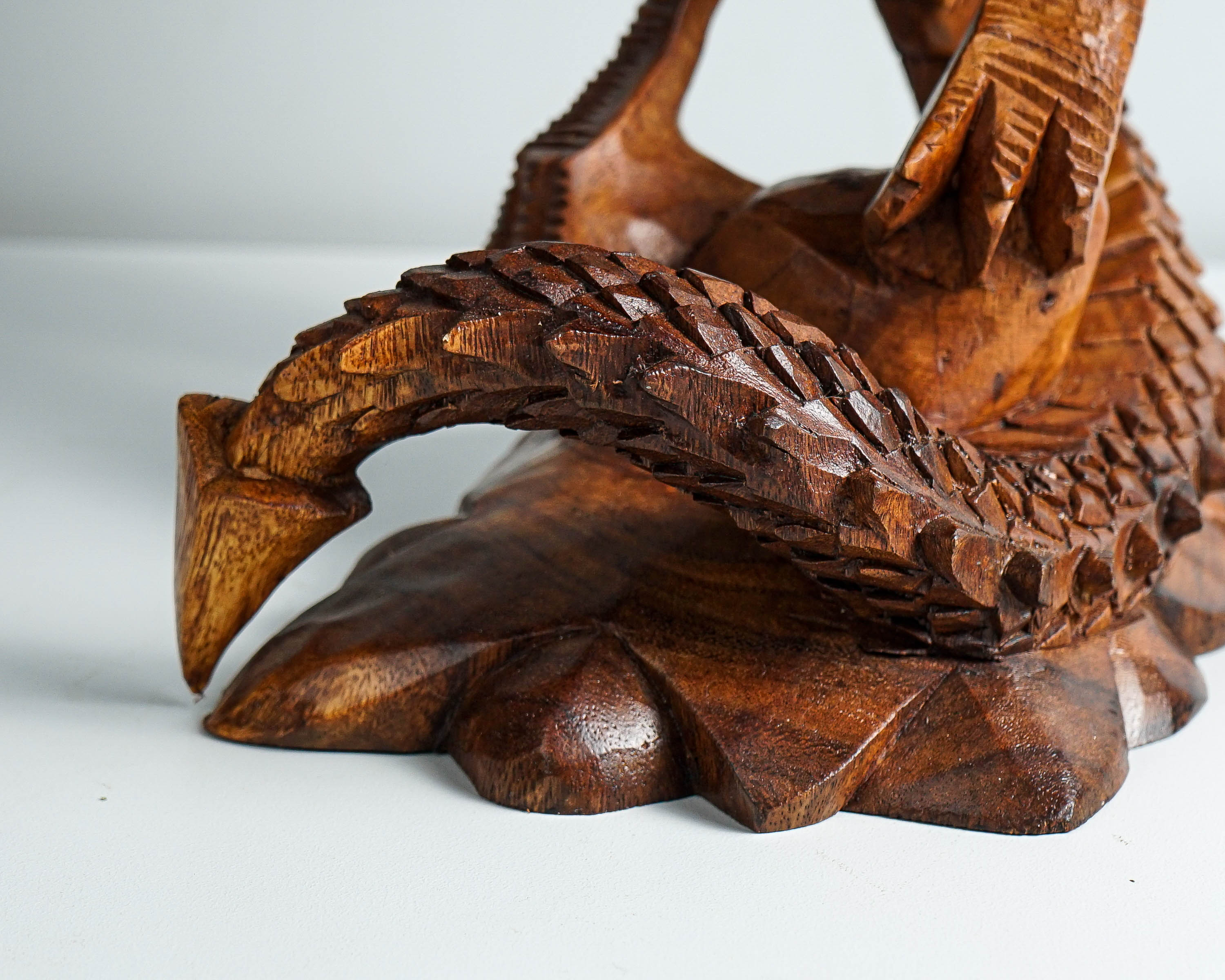 Dragon Statue, Dragon Figurine, Mythology Animal, Wood Carving Dragon, Unique, Hand Carved, Lucky Gifts, Dining Room Decor, Gift for Mother