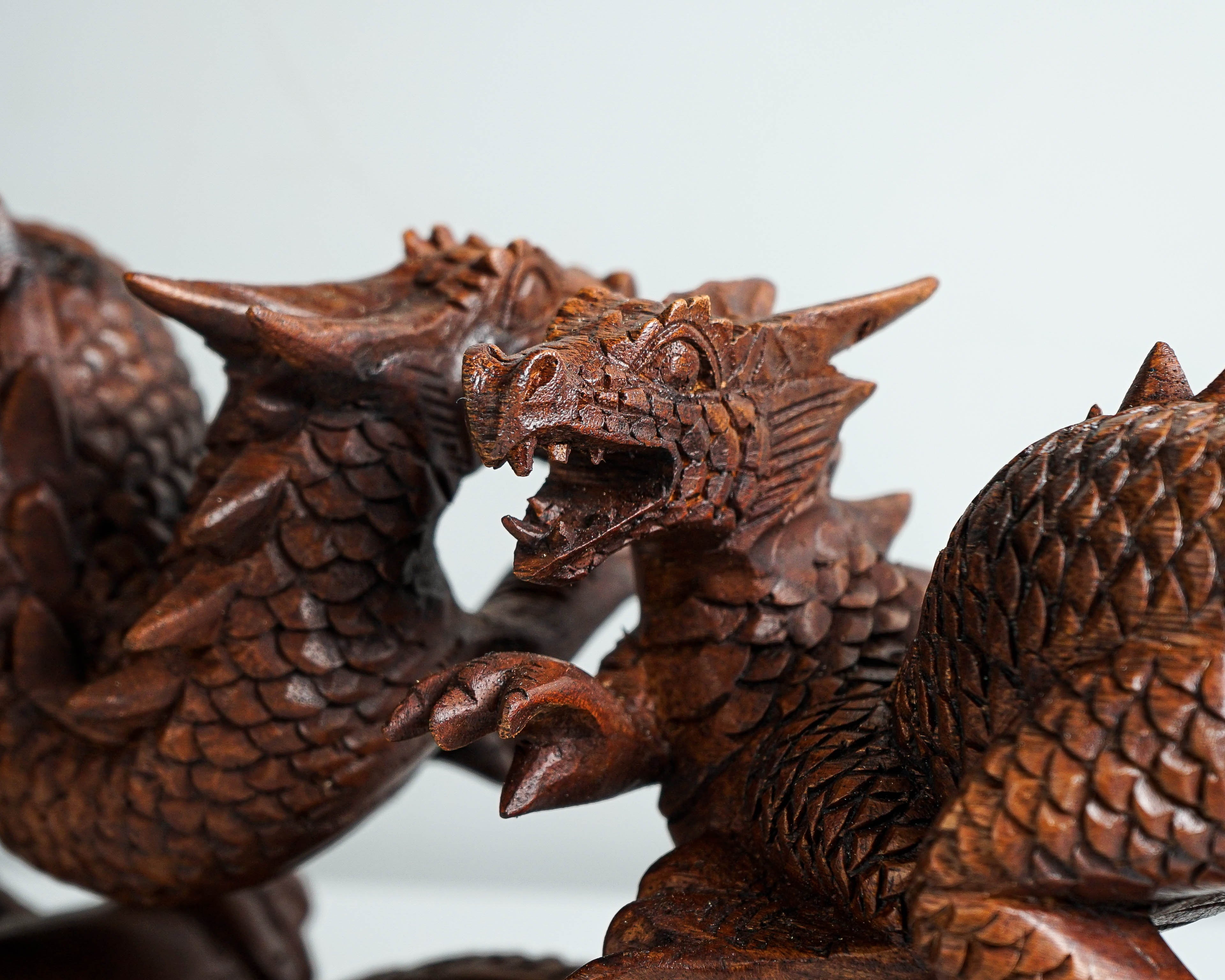 Couple Dragon Ornament, Twin Dragon Statue, Legend Animal, Fantasy, Unique Decor, Dragons Wood sculpture, Room Decoration, Valentines Day