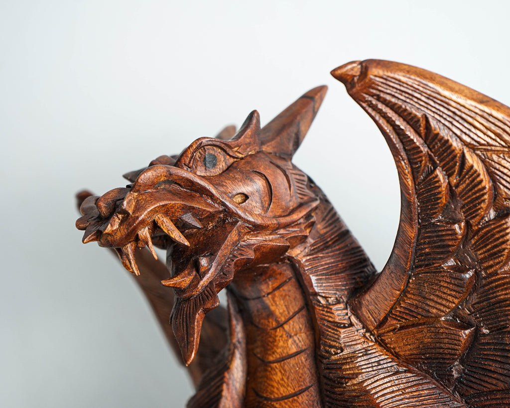 Wall Hanging Dragon Statue, Wall Art, Wooden Dragon, Mythology Animal, Wood Carving, luxury decor, Rustic Decor, Memorial Gift, Special Gift