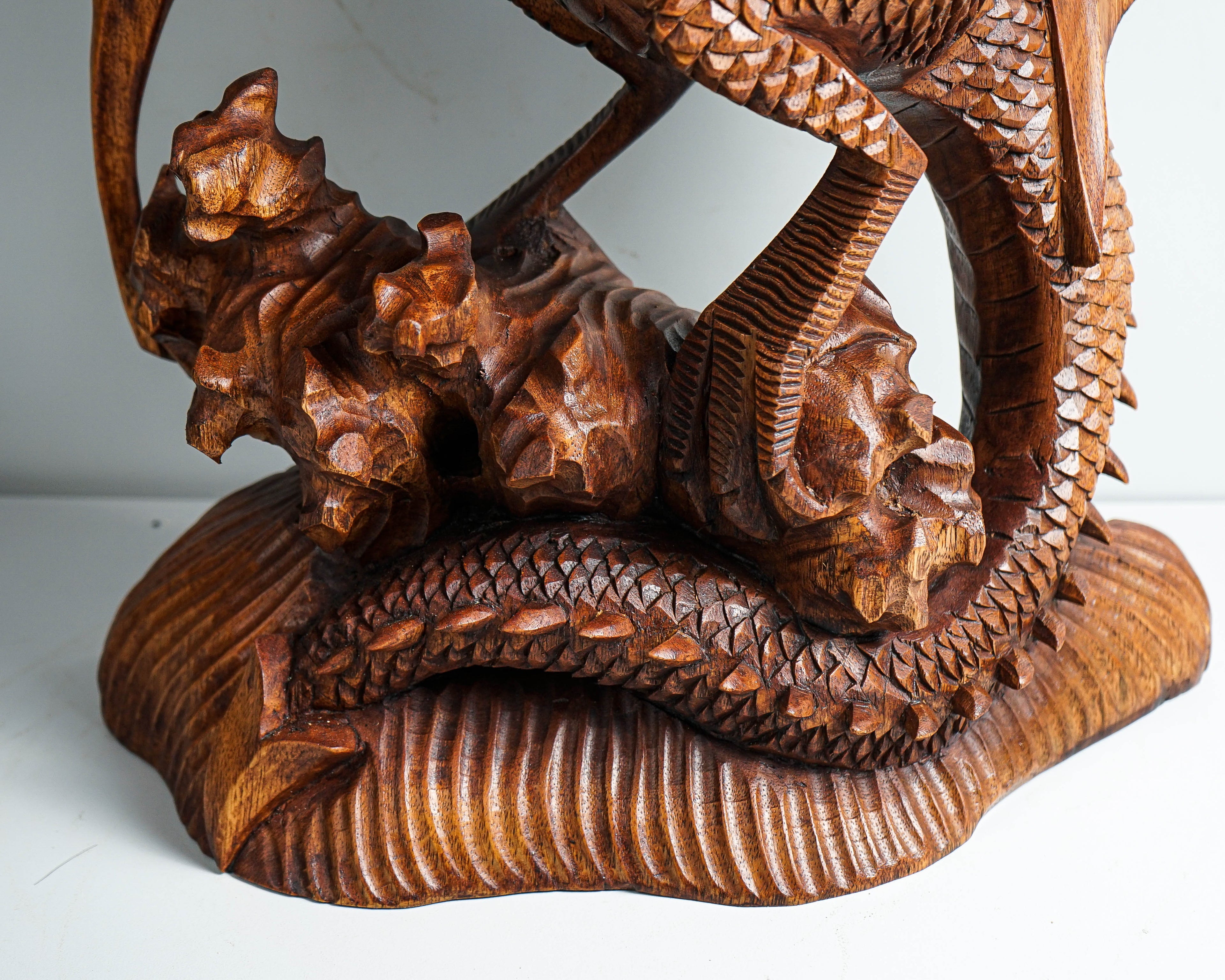 Large Dragon Statue, 17" Wooden Sculpture, Wing, Art, Mystical Animal, Handmade Dragon, Art, Family Decor, Office Decor, Memorial Gift