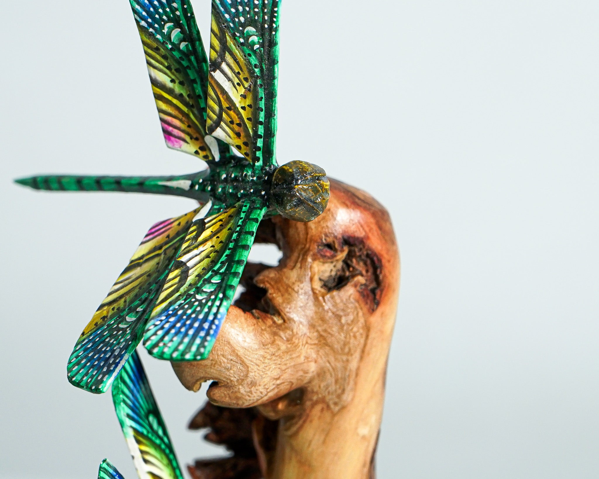 Couple Dragonfly Sculpture, Couple Statue, Wood Carving, Unique Figurine, Fairy, Handmade, Garden Decoration, Engagement Gift, Gift for Mom