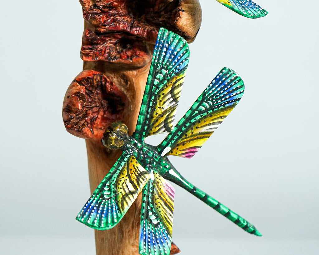 Couple Dragonfly Sculpture, Couple Statue, Wood Carving, Unique Figurine, Fairy, Handmade, Garden Decoration, Engagement Gift, Gift for Mom