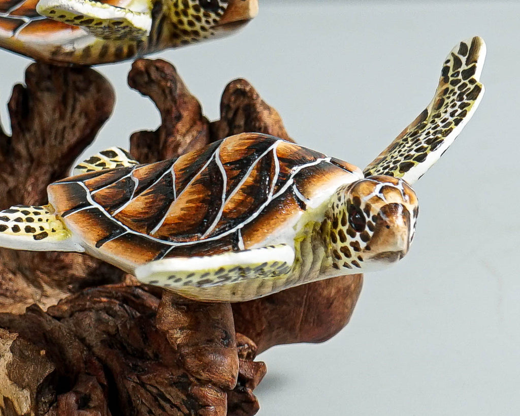 Couple Turtle Sculpture, Sea Turtle, Handmade Statue, Wood Carving, Ocean, Hand-painted Figurine, Room Decor, Anniversary Gift, Lucky Gifts