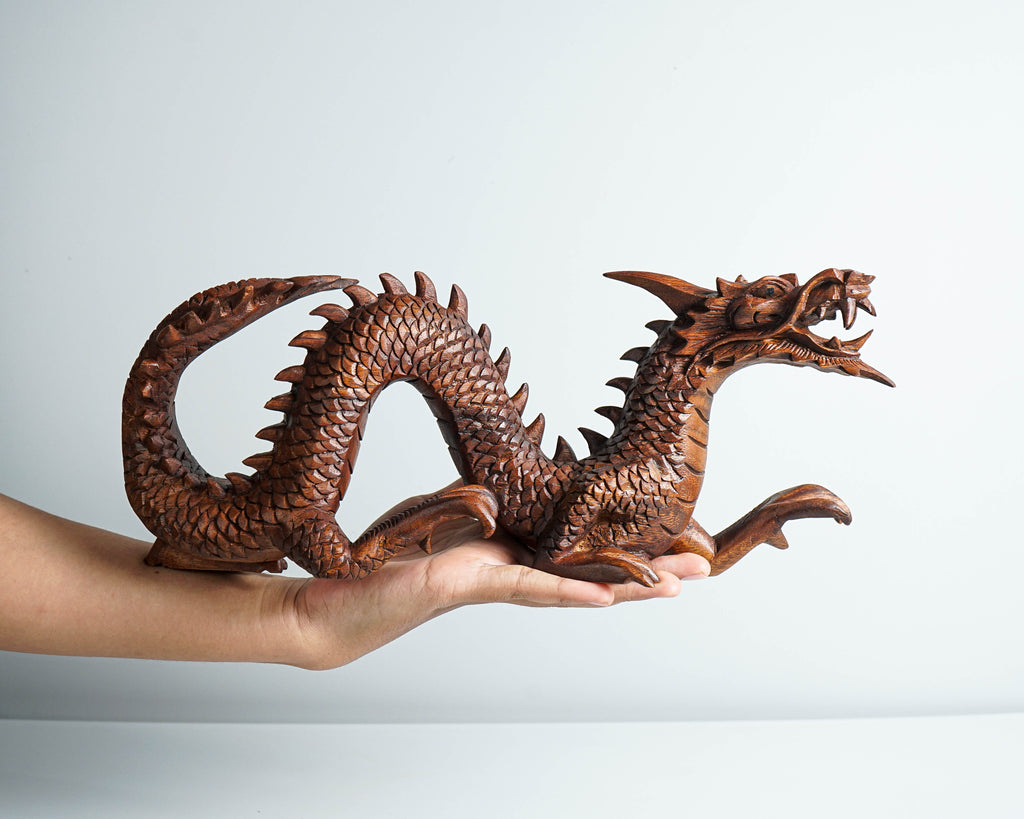 Lucky Dragon Figurine, Feng Shui Dragon, Legendary Animal, Handmade Sculpture, Mystical Animal, Statue, Living Room Decor, Memorial Gift