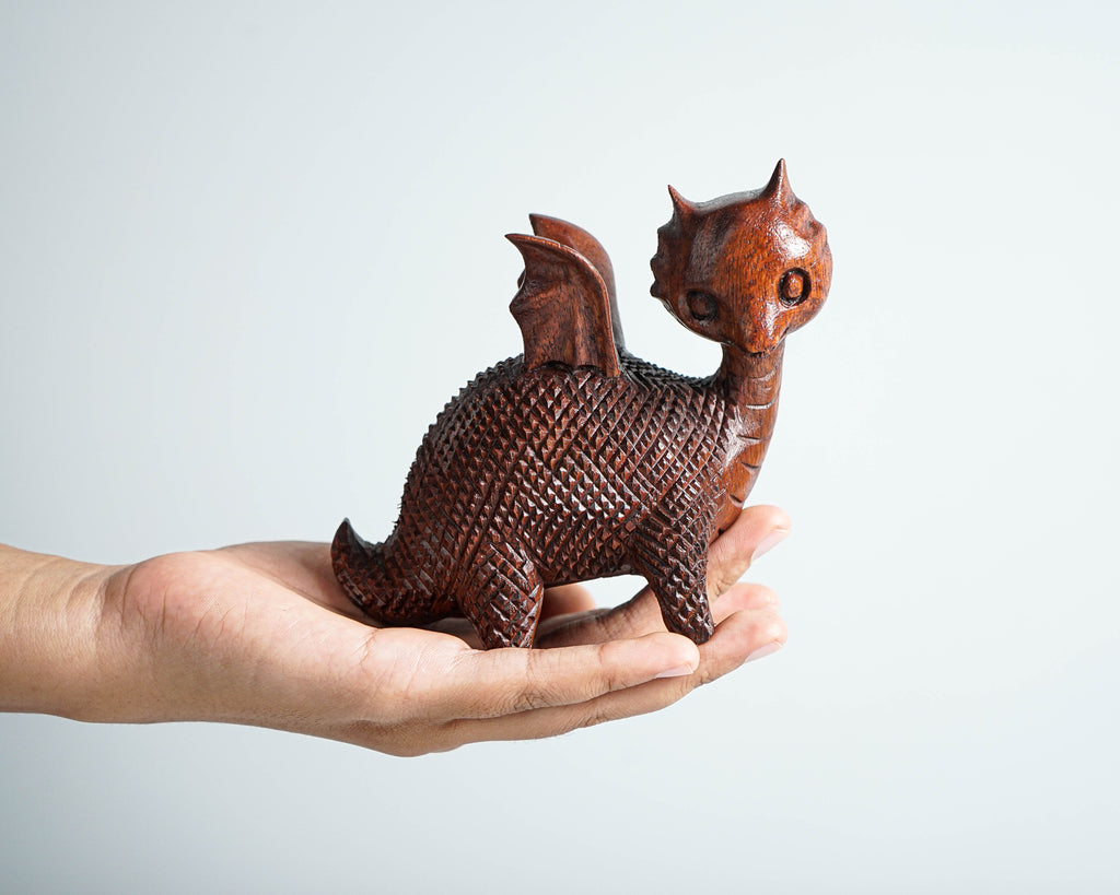 Cute Baby Dragon Sculpture, Wooden Small Dragon, Fantasy Animal, Unique Dragon, Handcrafted, Baby Room Decor, Graduation Gifts, Grandma Gift