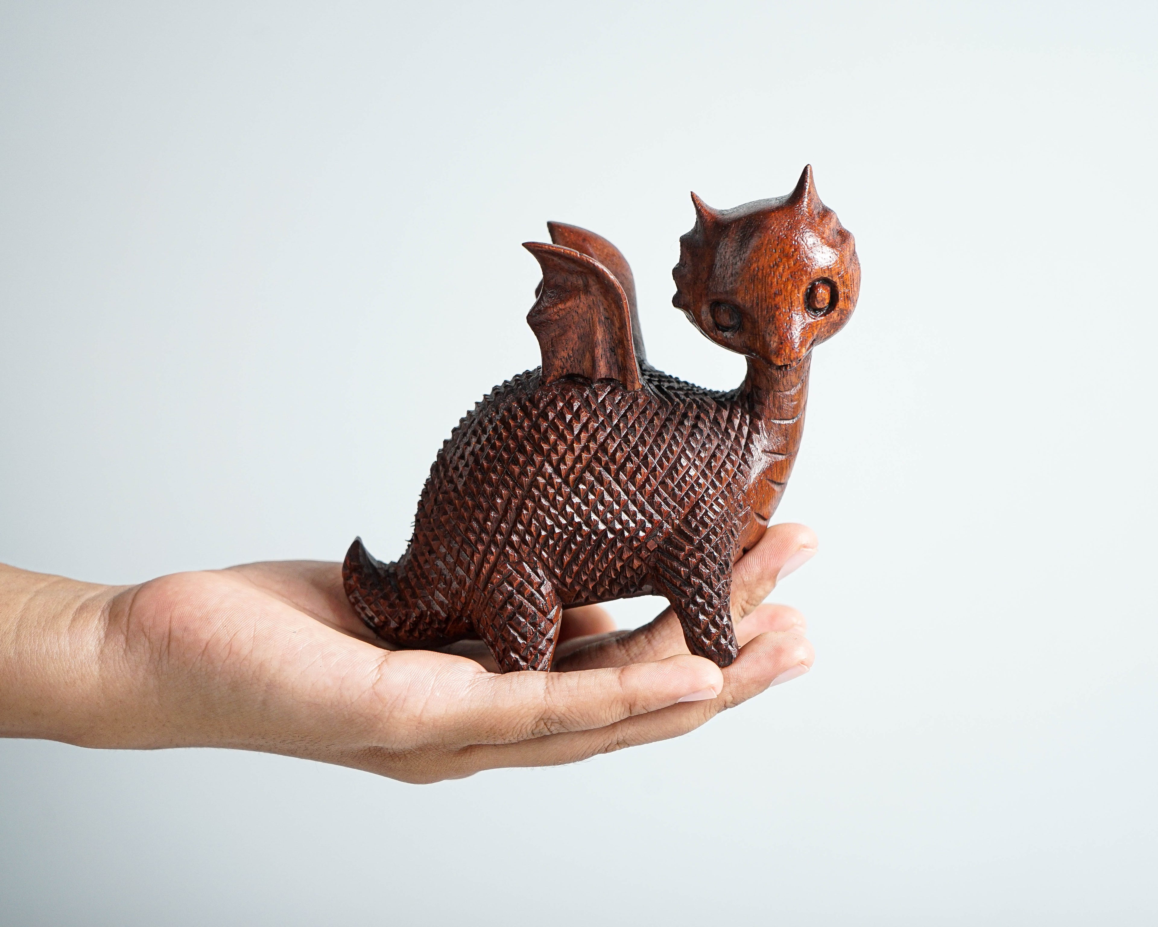Cute Baby Dragon Sculpture, Wooden Small Dragon, Fantasy Animal, Unique Dragon, Handcrafted, Baby Room Decor, Graduation Gifts, Grandma Gift