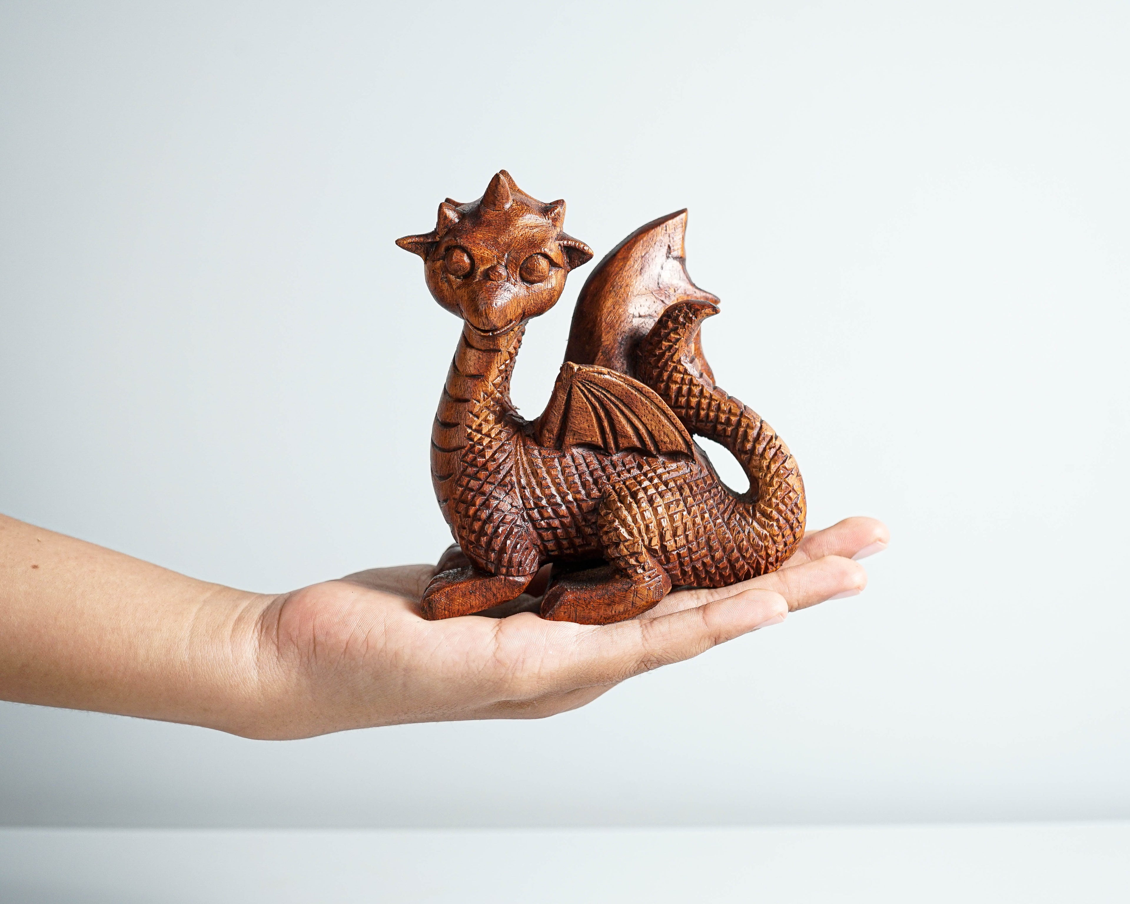 Unique Dragon Figurine, Gothic, Wooden Baby Dragon, Fantastic Animal, Fantasy, Handmade, Creative Decor, Gift for Him, Special Gift