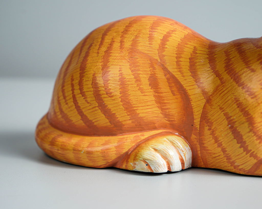 Painted Cat Statue, Wood Carving, Cat Figurine, Animal Ornament, Wooden Cat, Handmade, Colourfull Cat Statue, Table Home Decor, Grandma Gift