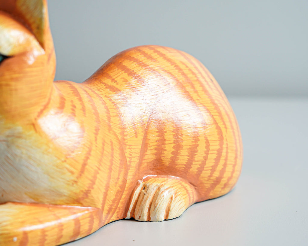 Painted Cat Statue, Wood Carving, Cat Figurine, Animal Ornament, Wooden Cat, Handmade, Colourfull Cat Statue, Table Home Decor, Grandma Gift