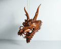 Chinese Dragon Head Statue, Hanging Sculpture, Wall Art, Wooden Dragon, Feng Shui, Handmade, Lucky Symbol, Front Door Decor, Gift for Father