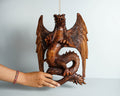 Wall Hanging Dragon Statue, Wall Art, Wooden Dragon, Mythology Animal, Wood Carving, luxury decor, Rustic Decor, Memorial Gift, Special Gift