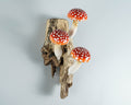 Red Hanging Mushroom Sculpture, Wall Art, Wood Carving, Wooden Statue, Handmade Figurine, Forest, Unique Gift, Home Decor, Valentines Gifts