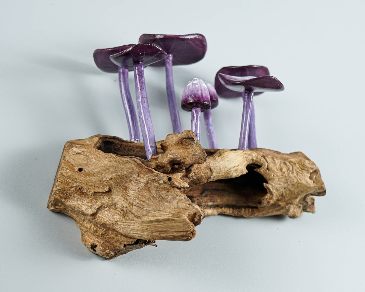 Purple Hanging Mushroom Art, Wall Statue, Fairy Mushroom, Miniature, Handmade, Forest, Aesthetic Room Decor, Personalized, Teacher Gift